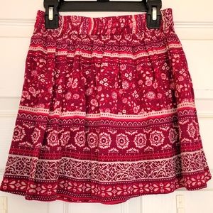 Forever 21 Maroon Floral Skirt